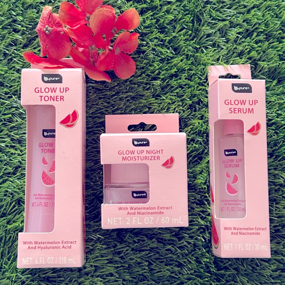 B•Pure “Glow Up” Skin Care Toner,Moisturizer,& Serum with Watermelon Extract 🍉🍉🍉